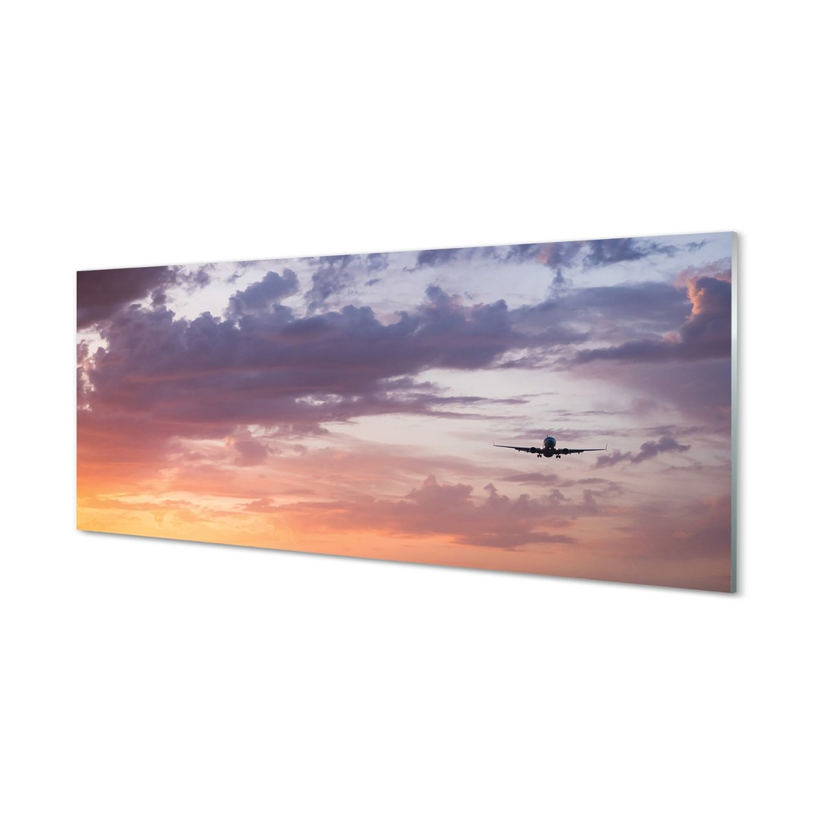 Panel ścienny Chmury niebo samolot światła 125x50 cm