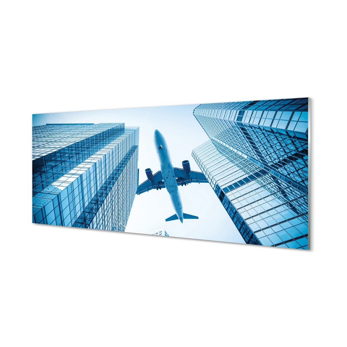 Nowoczesny panel  Budynki samolot niebo 125x50 cm