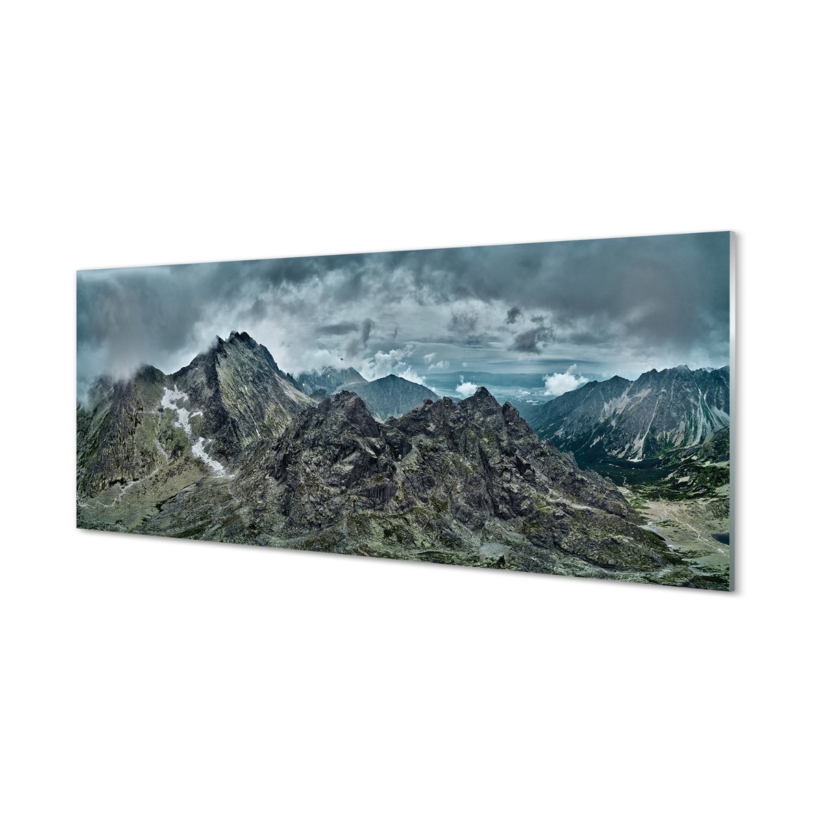 Płyta szklana do kuchni + klej Góry skały 125x50 cm