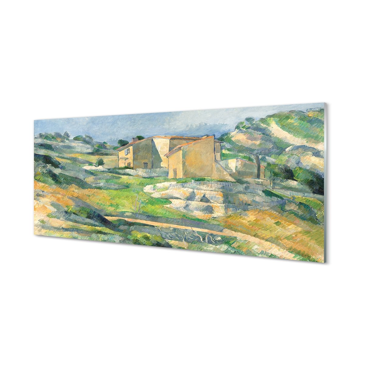 Szklana płyta Malowany dom na wzgórzu 125x50 cm