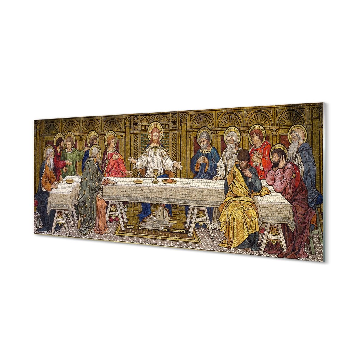 Szklany panel Sztuka ostatnia wieczerza 125x50 cm