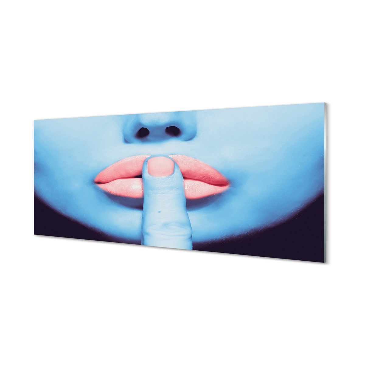 Panel szkło do kuchni Kobieta neonowe usta 125x50 cm