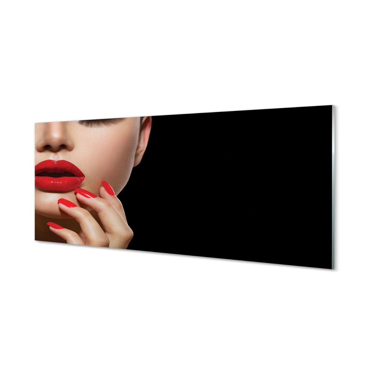 Ochronny panel dekor Kobieta czerwone usta 125x50 cm