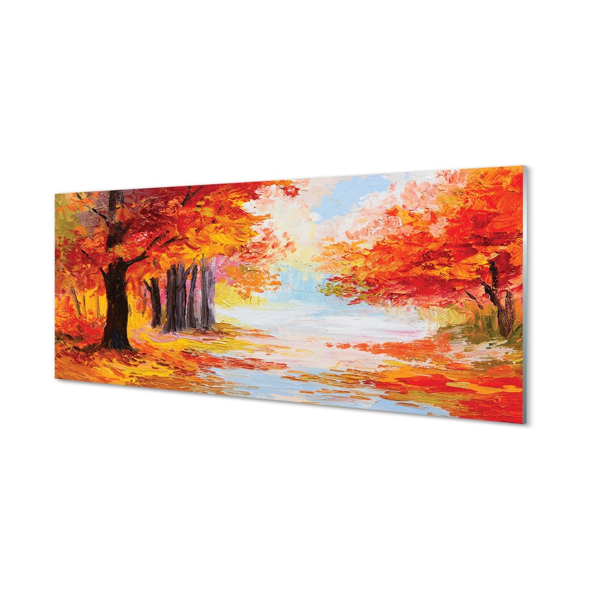 Ochronny panel szklany Jesień liście drzewa 125x50 cm