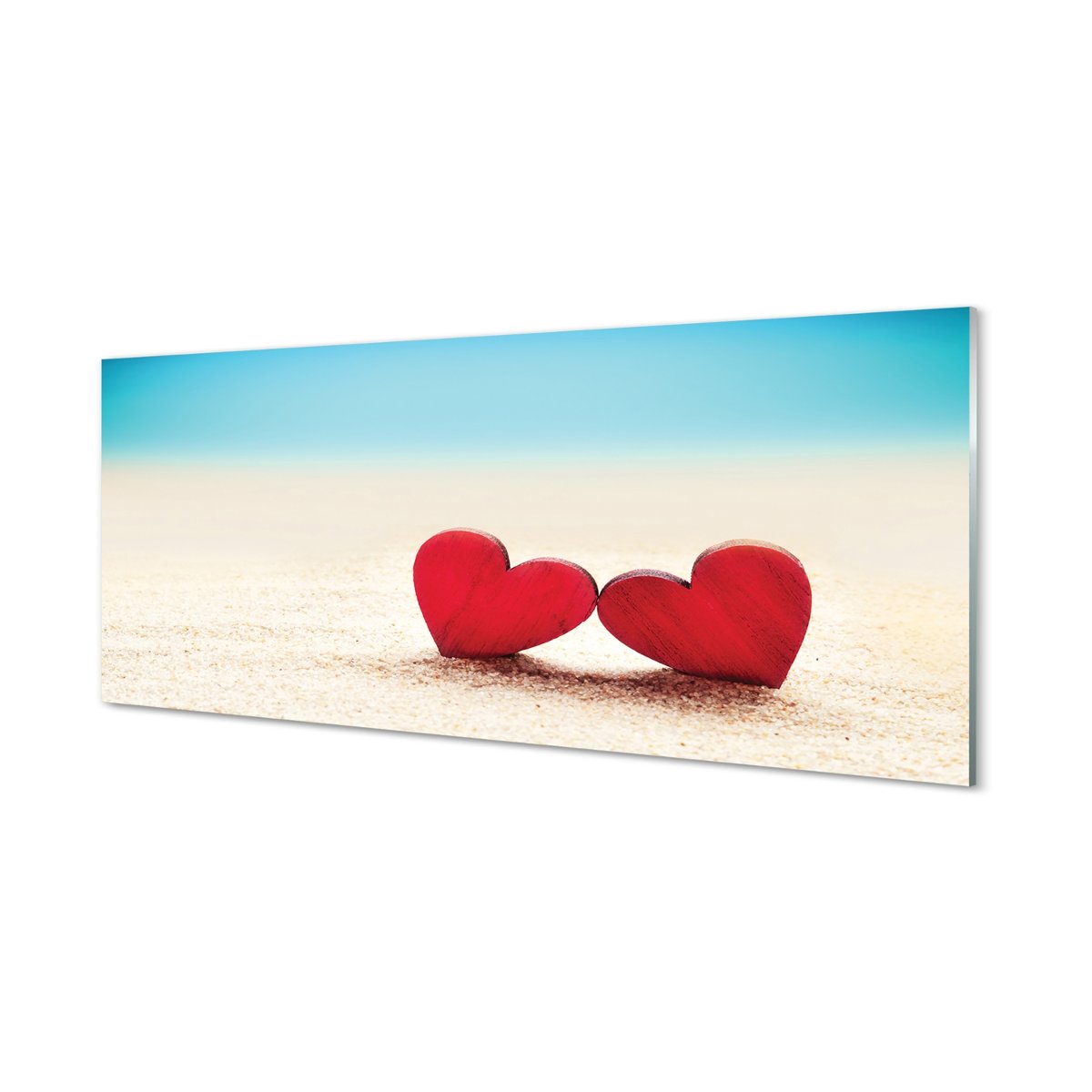 Panel ścienny Serca czerwone morze piasek 125x50 cm