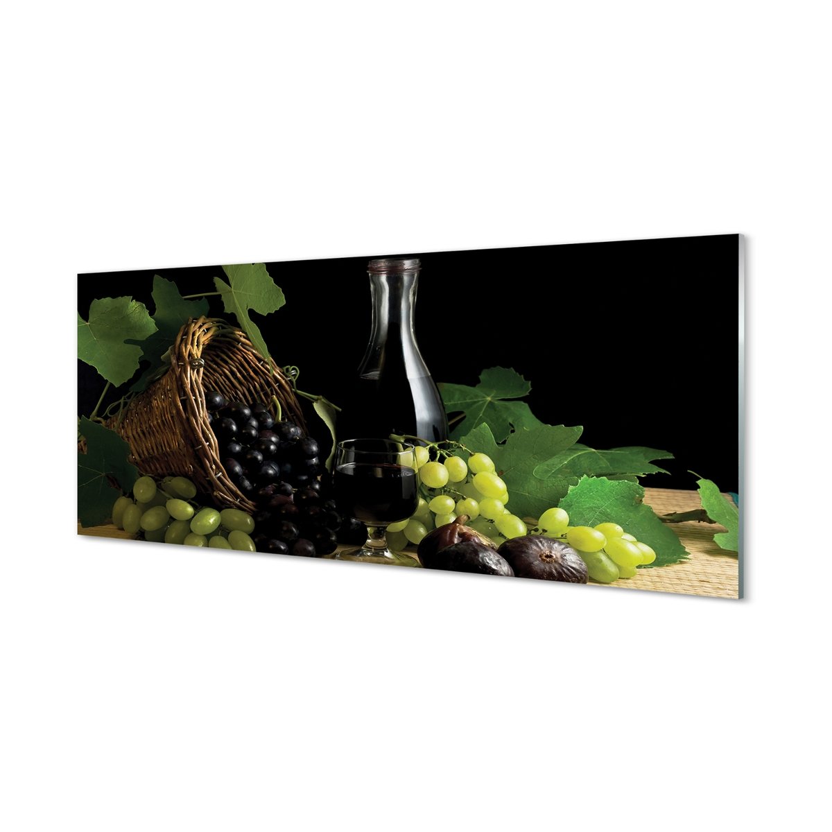 Szklany panel Kosz liście winogrono wino 125x50 cm