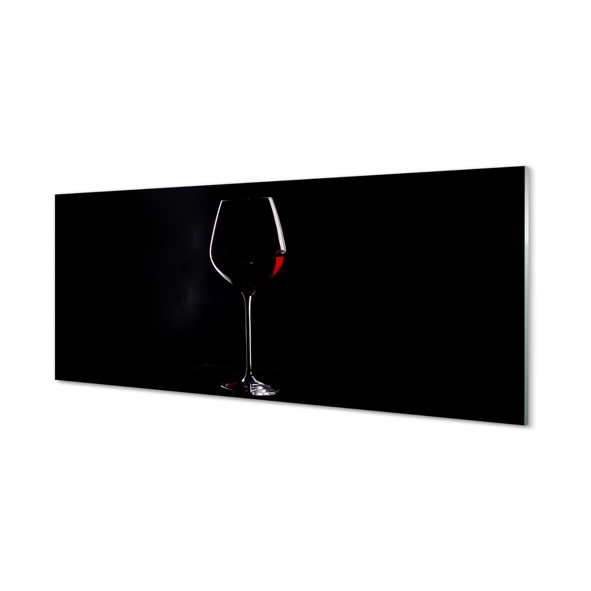 Szklana płyta Czarne tło kieliszek z winem 125x50 cm