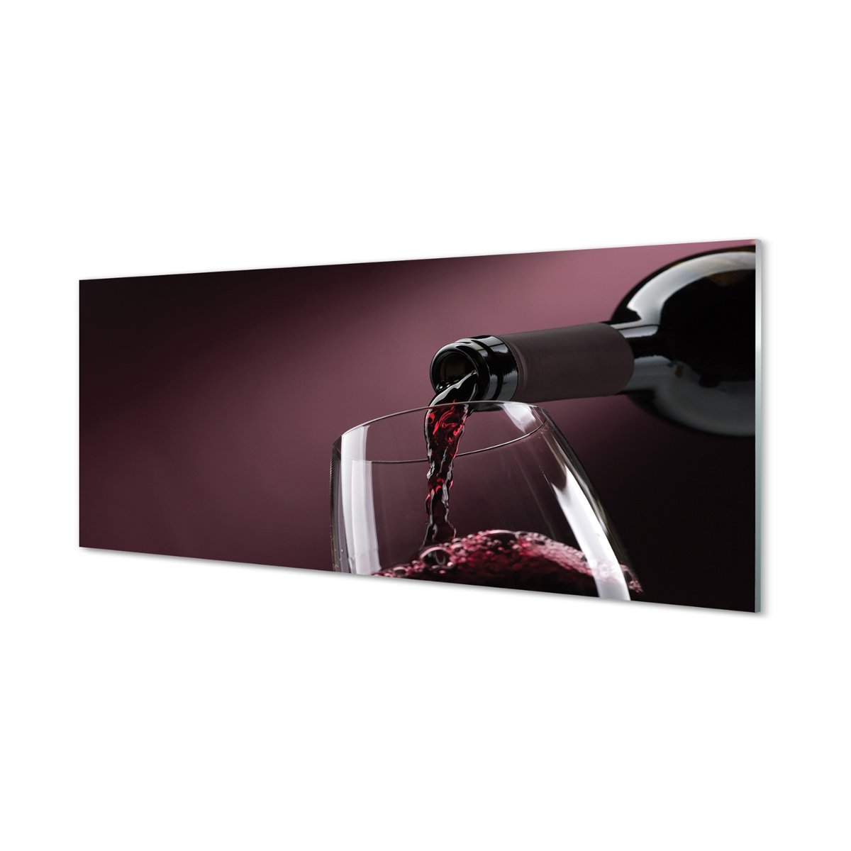 Panel szklany między meble Bordowe tło wino 125x50 cm