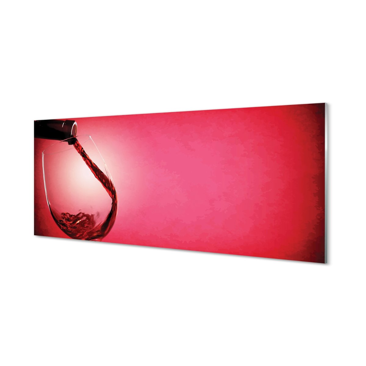Panel szklany + klej Czerwone tło kieliszek 125x50 cm