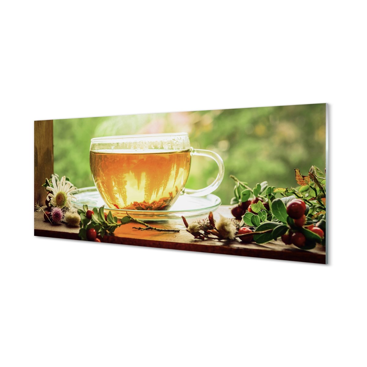 Ścienny panel kuchenny Gorąca herbata zioła 125x50 cm