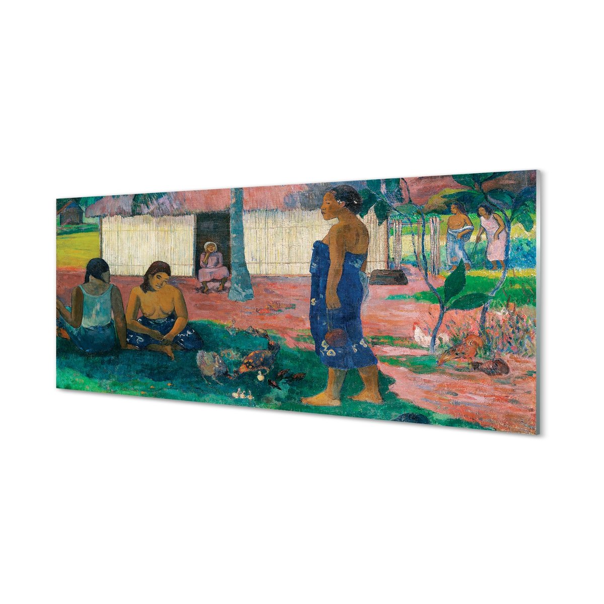 Płyta szklana Sztuka afrykańska wioska 125x50 cm