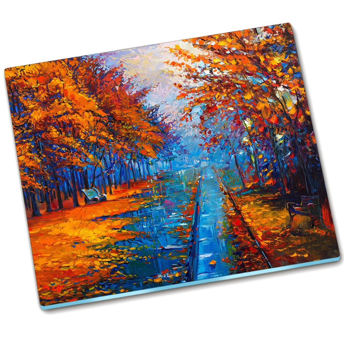 Osłona kuchenna szklana Jesienne drzewa - 60x52 cm