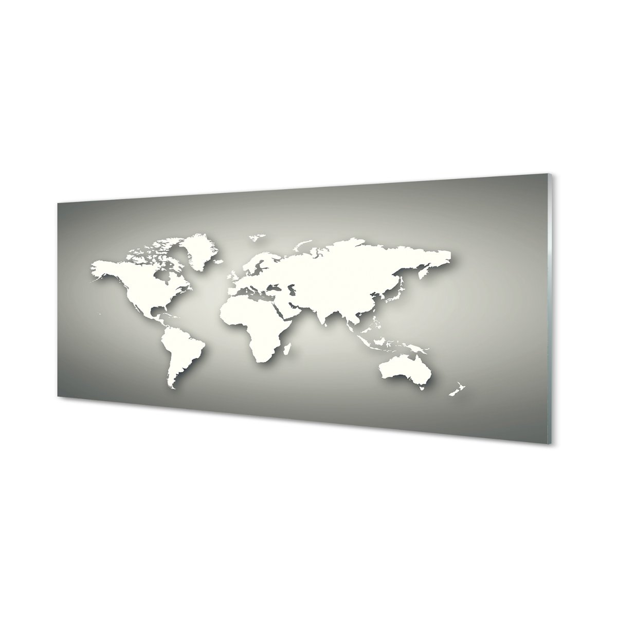 Nowoczesny panel  Szare tło biała mapa 125x50 cm
