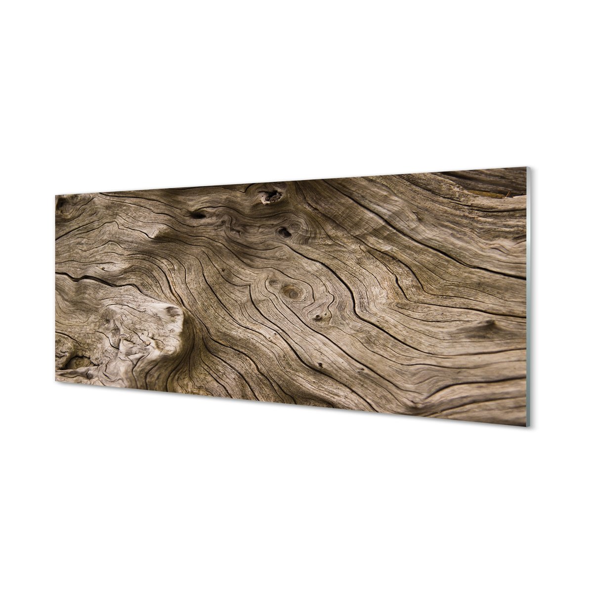 Lacobel szklany + klej Drewno słoje sęki 125x50 cm