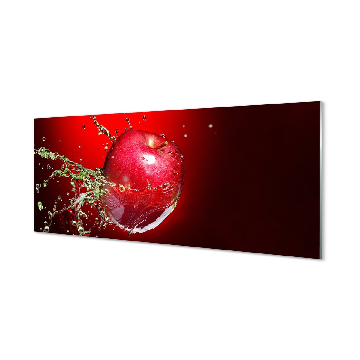 Hartowany panel kuchenny Jabłko krople wody 125x50 cm