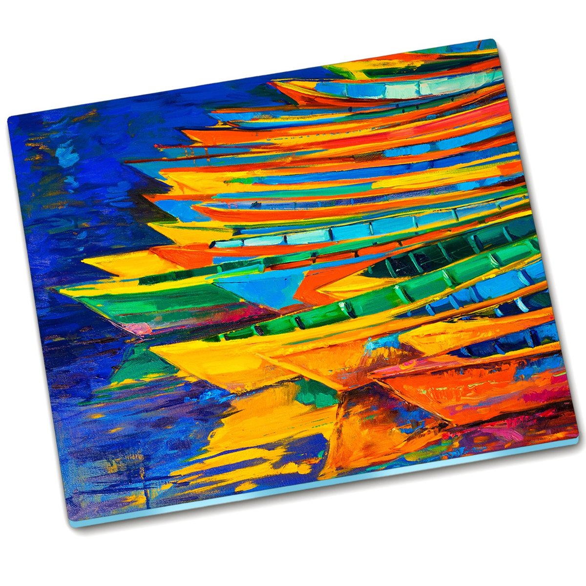 Osłona kuchenna deska szklana Łodzie - 60x52 cm