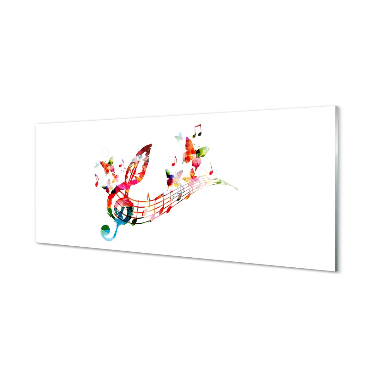Panel szkło do kuchni Kolorowe nuty motyle 125x50 cm