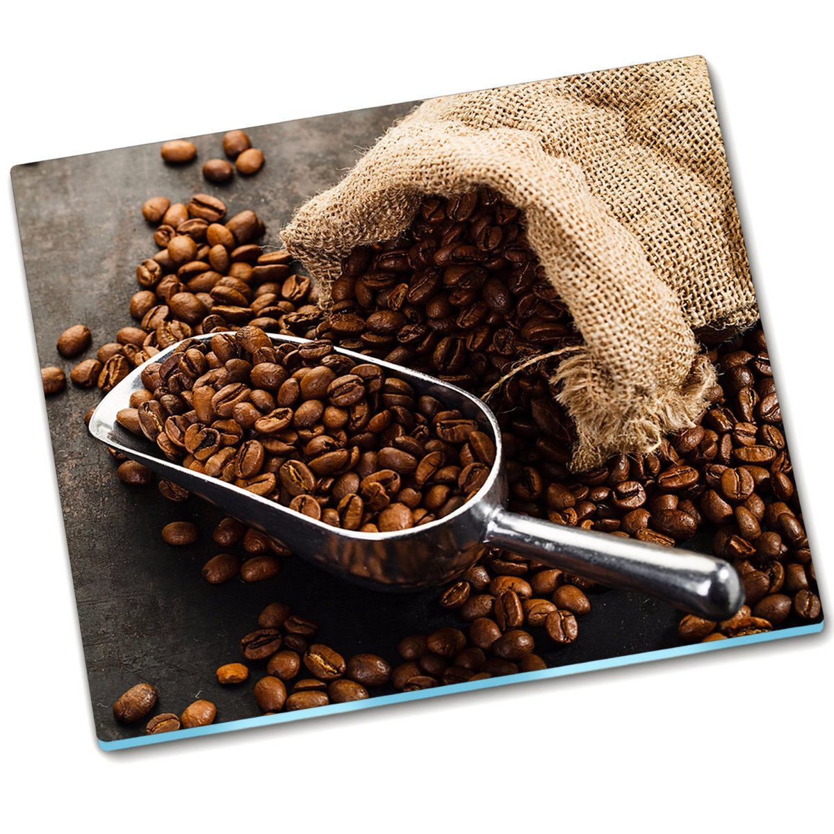 Deska do krojenia szkło Ziarna kawy Worek - 60x52 cm