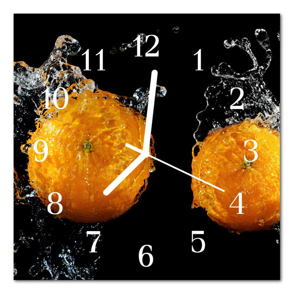 Zegar szklany ścienny Cichy Pomarańcze Owoc