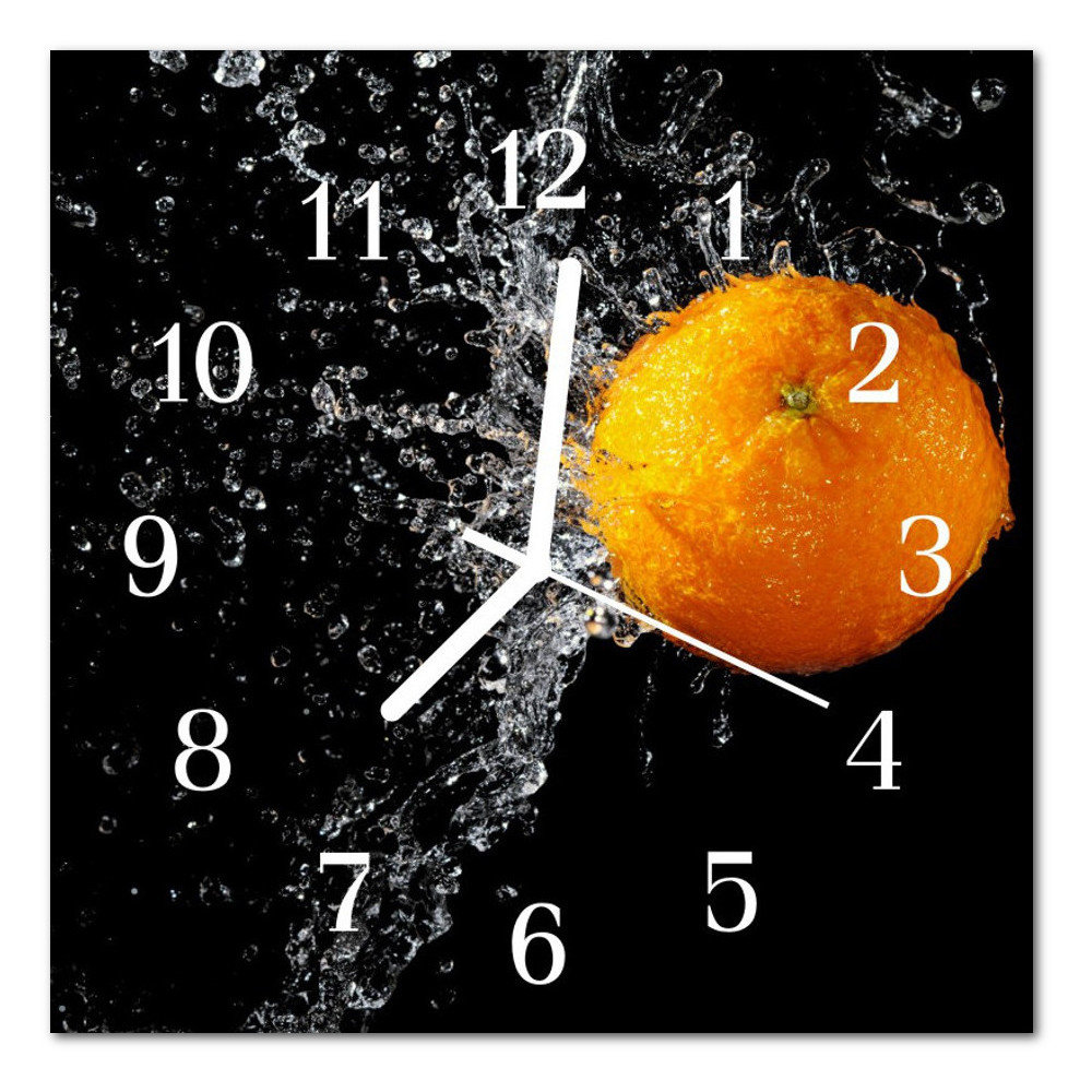 Zegar szklany ścienny Cichy Pomarańczowy Orange