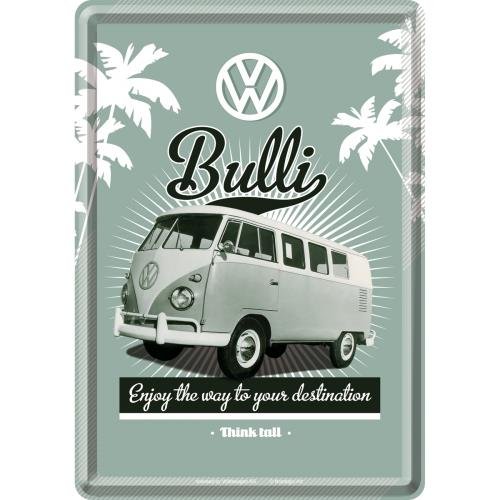 Nostalgic-Art 10210 Volkswagen VW retro Bulli, pocztówka blaszana, 10 x 14 cm 10210