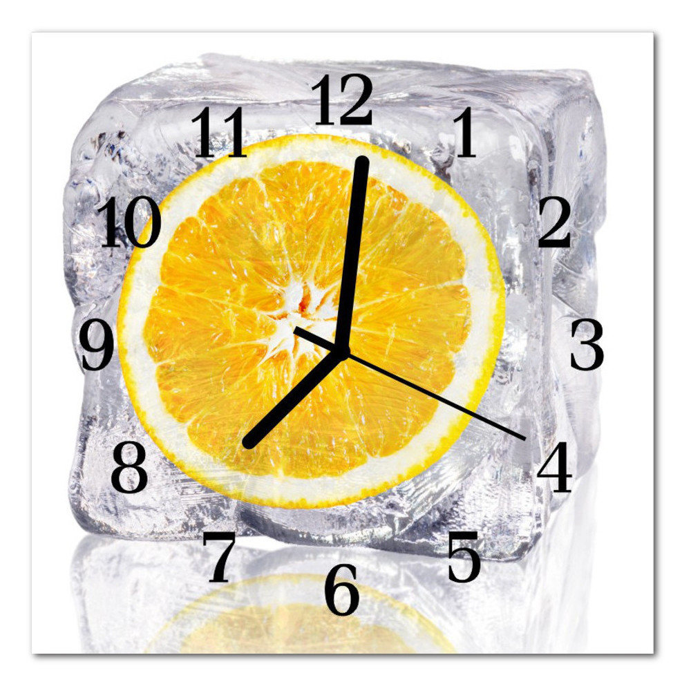 Zegar szklany ścienny Lody pomarańczowe Orange Lód