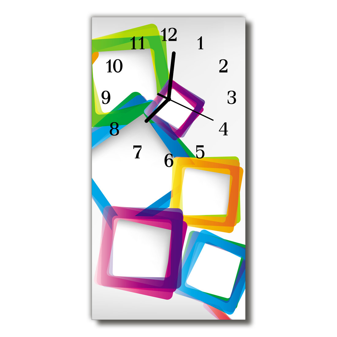 Zegar szklany Sztuka Kolorowe prostokąty kolorowy