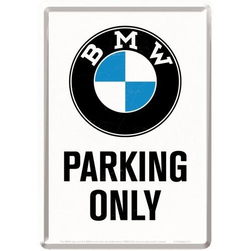 Pocztówka 14x10 Cm Bmw Parking Only White