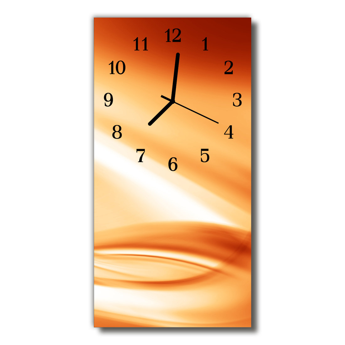 Zegar szklany Abstrakcja grafika pomarańczowy