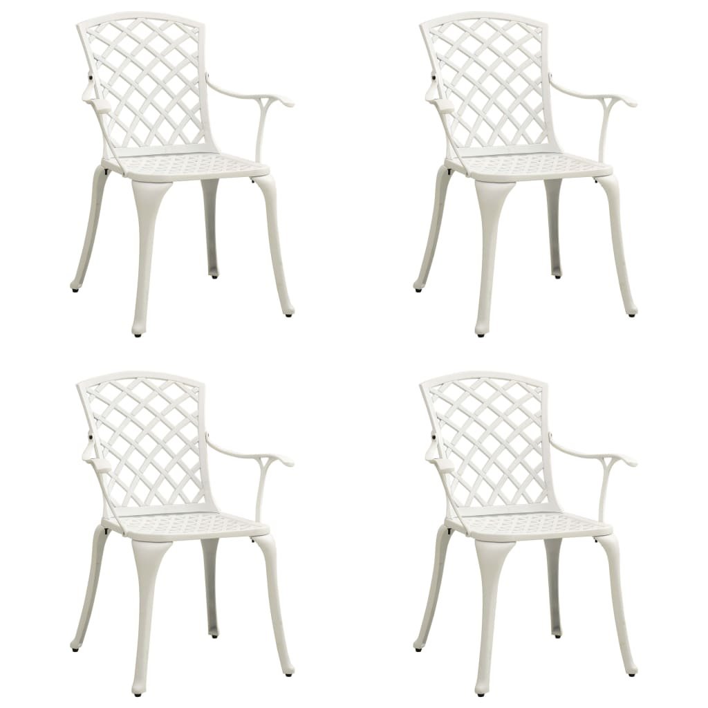 VidaXL Lumarko Krzesła ogrodowe 4 szt., odlewane aluminium, białe! 315575 VidaXL
