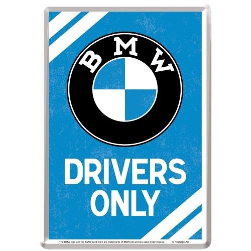 Nostalgic-Art Nostalgic-Art Kartka z pozdrowieniami BMW Drivers Only, akcesoria samochodowe, pomysł na prezent, blaszana kartka pocztowa, mini tabliczka blaszana w stylu vintage, 10 x 14 cm 10308
