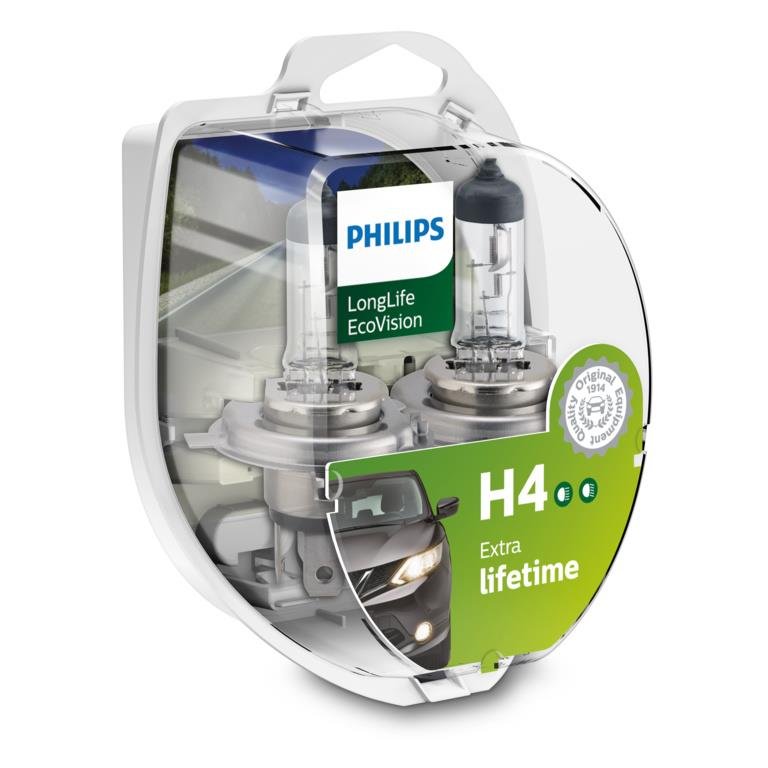 Żarówki PHILIPS H4 LongLife EcoVision (2 sztuki)