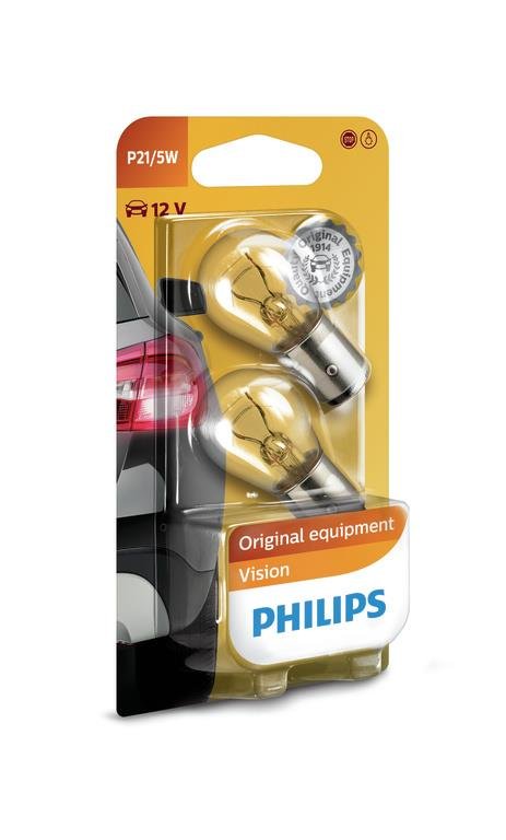 Philips Żarówka P 21/5W 12V (x2 blister) 12499B2