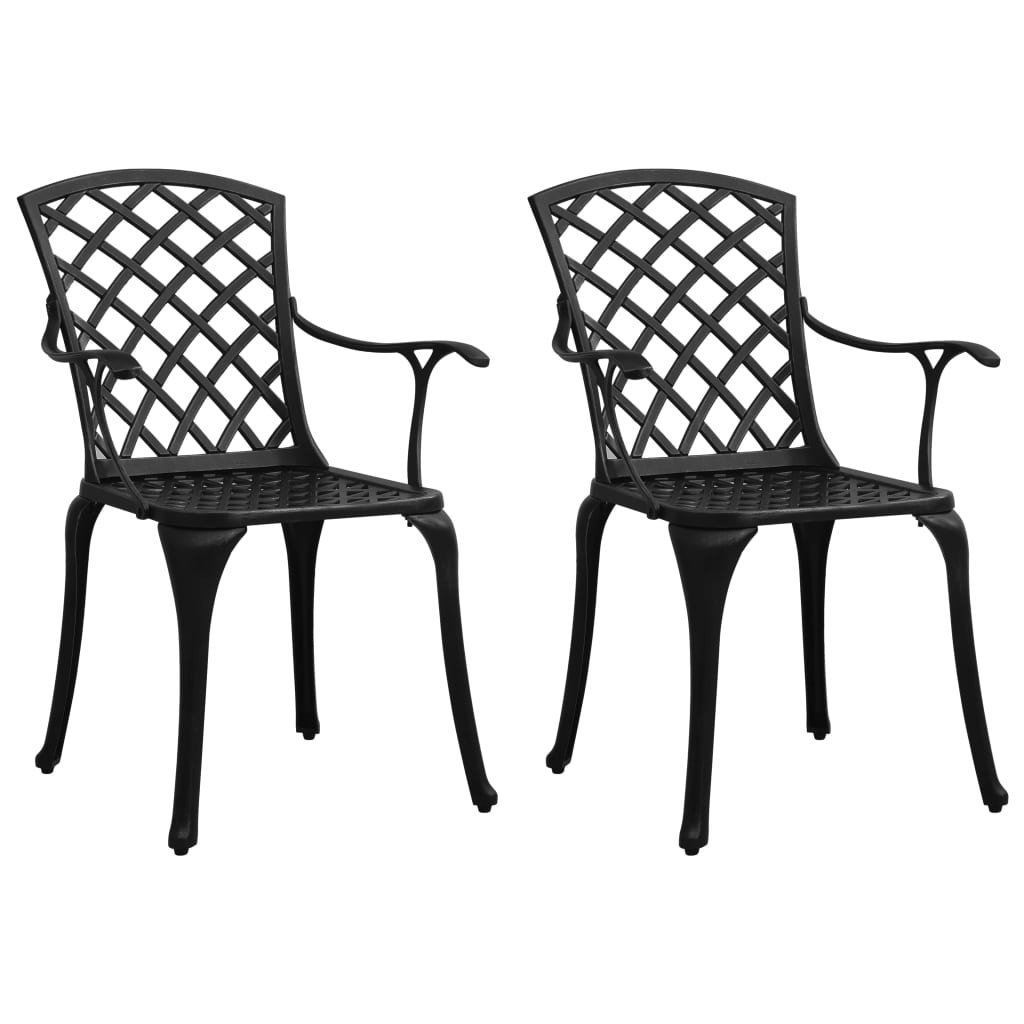 VidaXL Krzesła ogrodowe 2 szt., odlewane aluminium, czarne! 315572 VidaXL