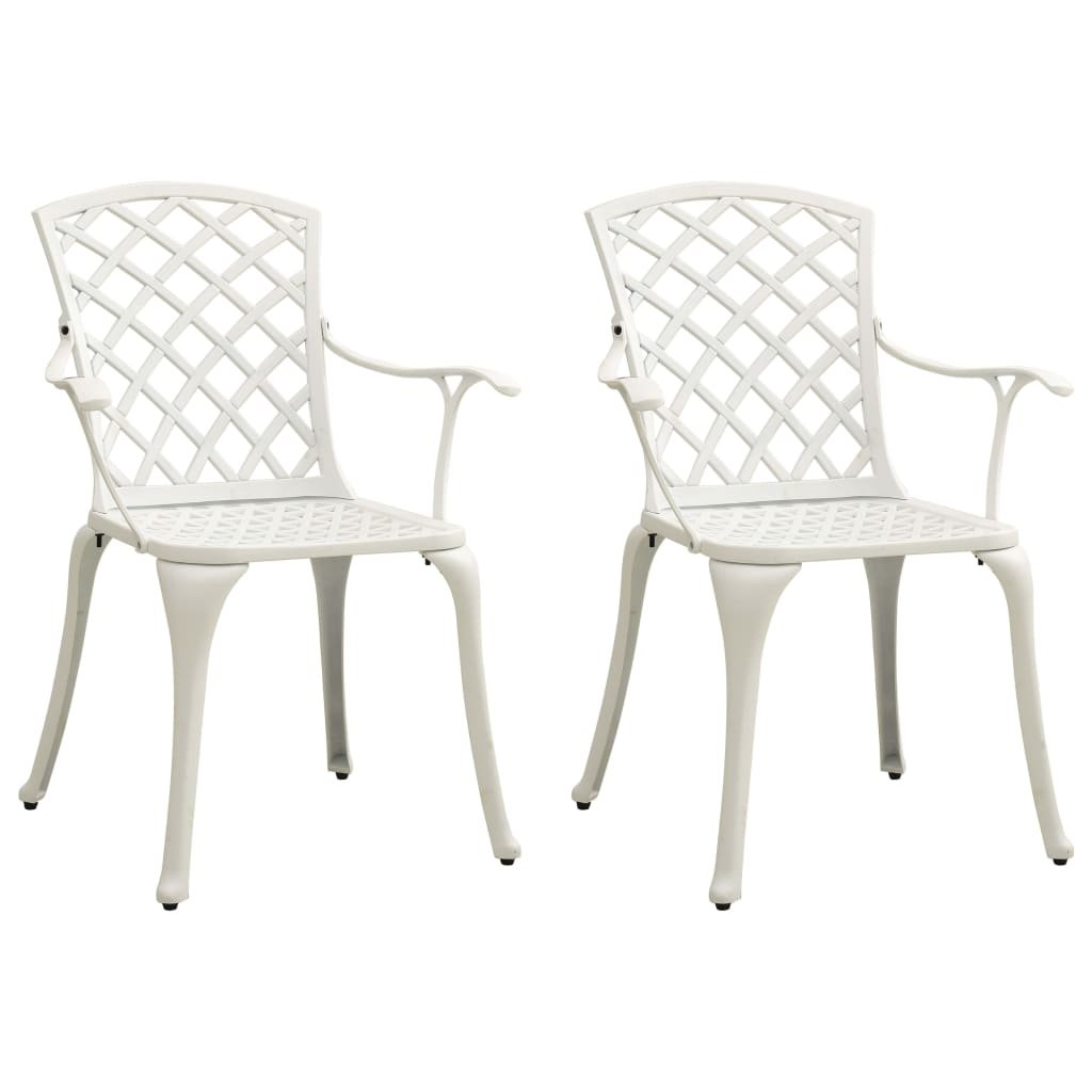 VidaXL Lumarko Krzesła ogrodowe 2 szt., odlewane aluminium, białe! 315574 VidaXL
