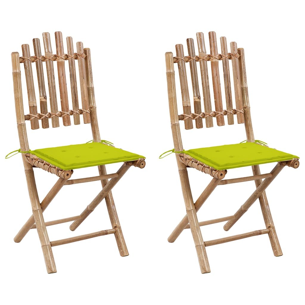vidaXL Lumarko Składane krzesła ogrodowe z poduszkami, 2 szt., bambusowe! 3063998