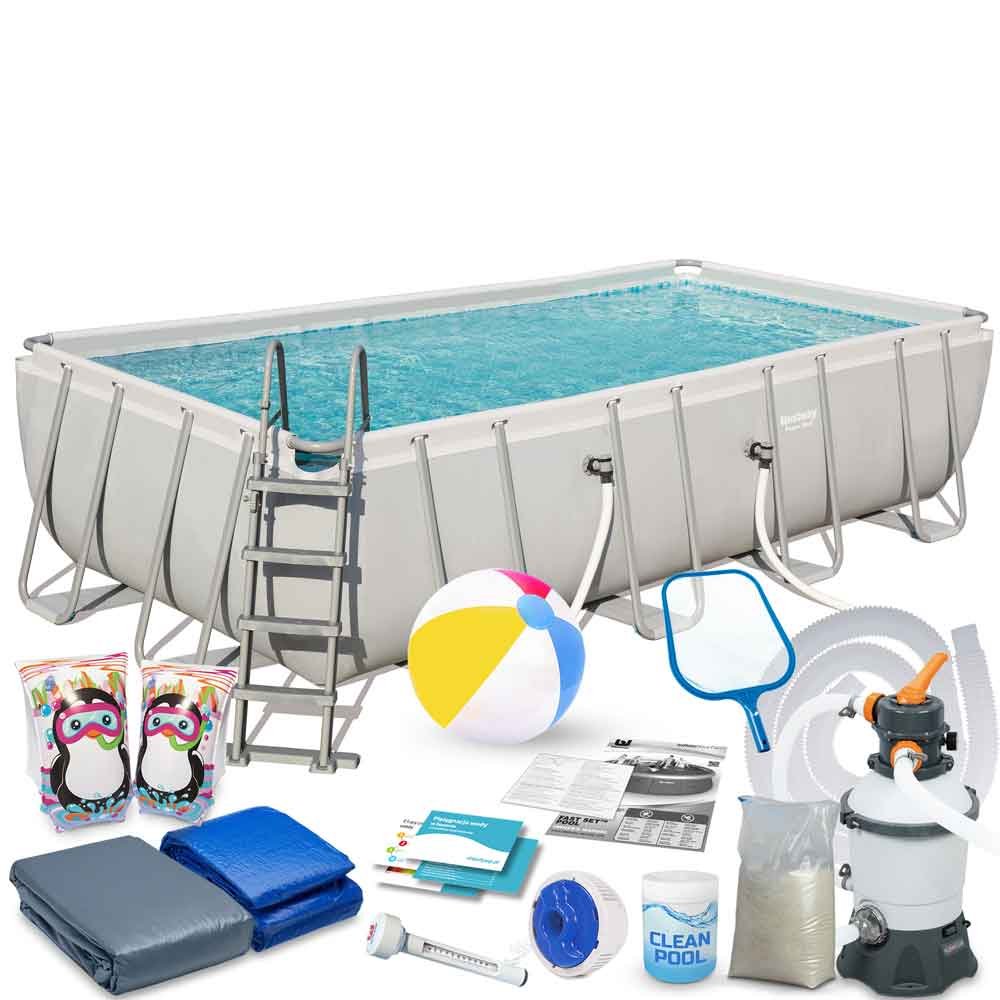 Basen stelażowy do ogrodu Bestway 488 x 244 x 122 cm zestaw 17w1