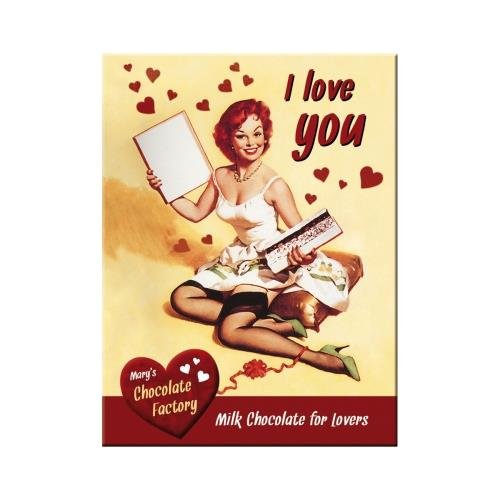 Art Nostalgic 14261 Say IT 50 's i Love You Chocolate Magnet, 8 x 6 cm 14261