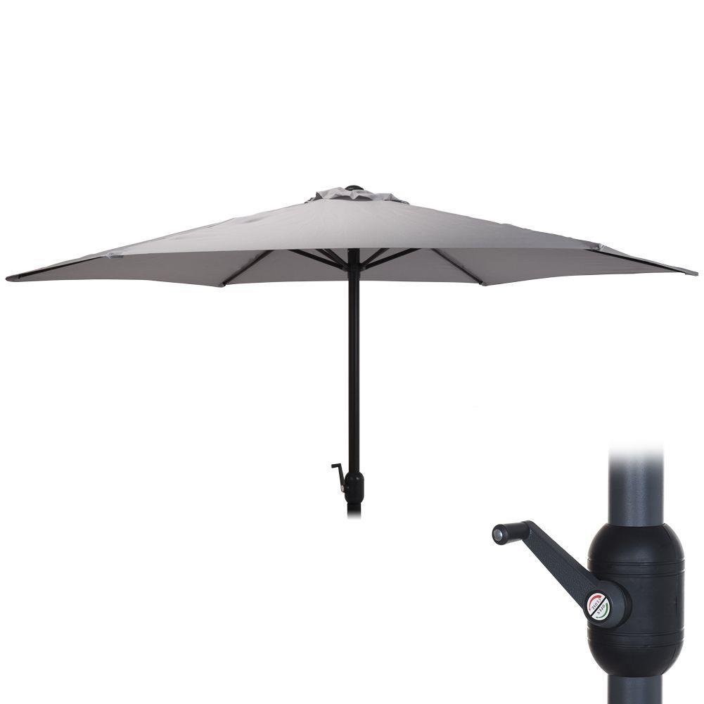 Ambiance Parasol PLAŻOWY OGRODOWY 290 cm z korbką SZARY 339112