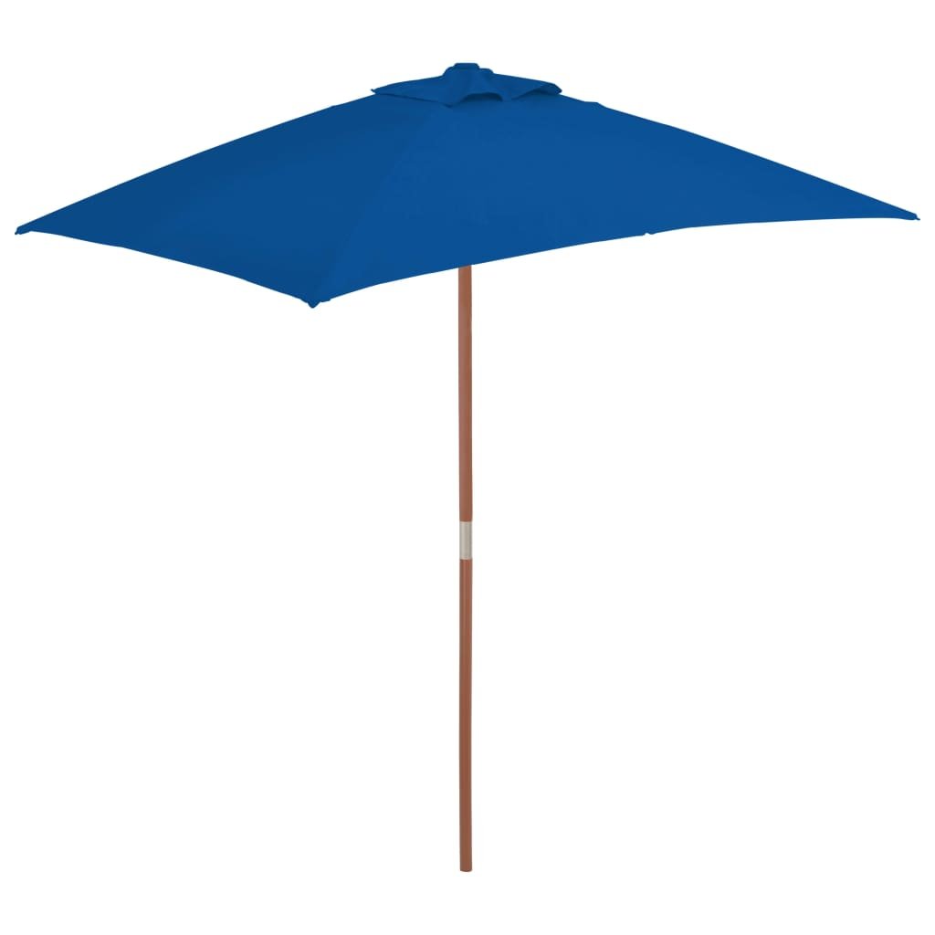 vidaXL Parasol ogrodowy na drewnianym słupku, niebieski, 150x200 cm vidaXL