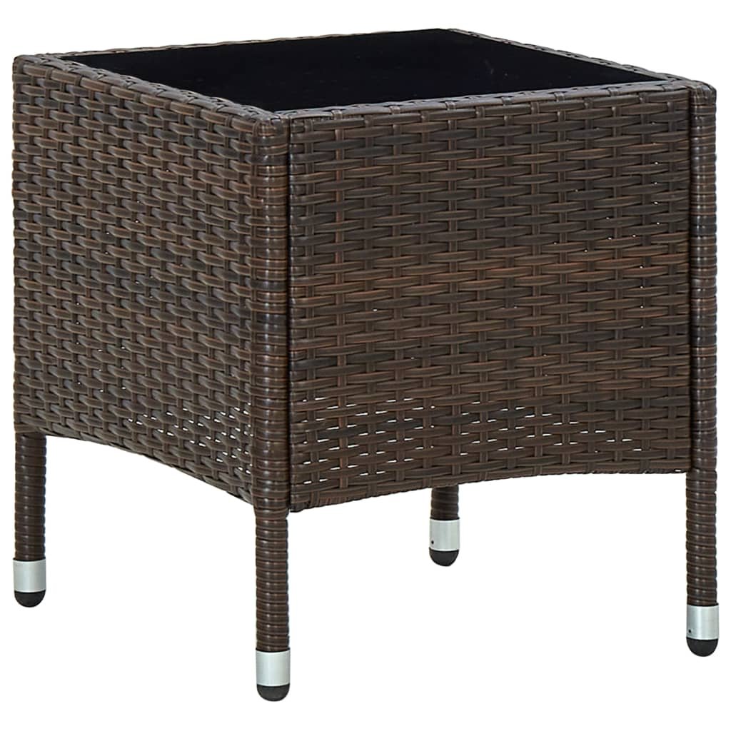 vidaXL Lumarko Stolik ogrodowy, brązowy, 40 x 40 x 45 cm, rattan PE! 45900