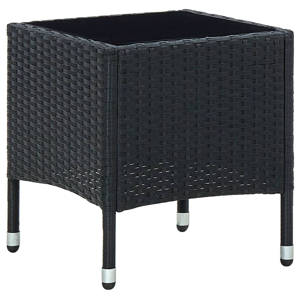 vidaXL Lumarko Stolik ogrodowy, czarny, 40 x 40 x 45 cm, rattan PE! 45901