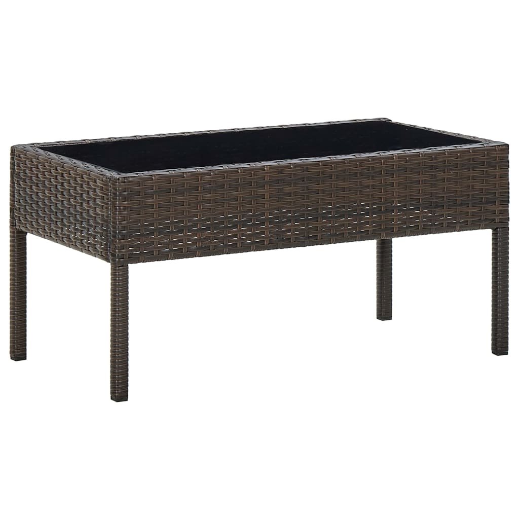 vidaXL Lumarko Stolik ogrodowy, brązowy, 75x40x37 cm, rattan PE! 45903