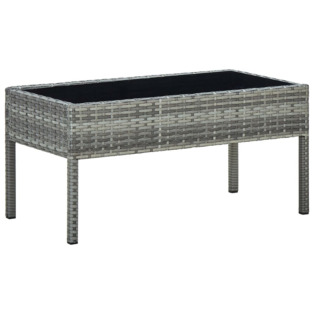 vidaXL Lumarko Stolik ogrodowy, szary, 75x40x37 cm, rattan PE! 45905