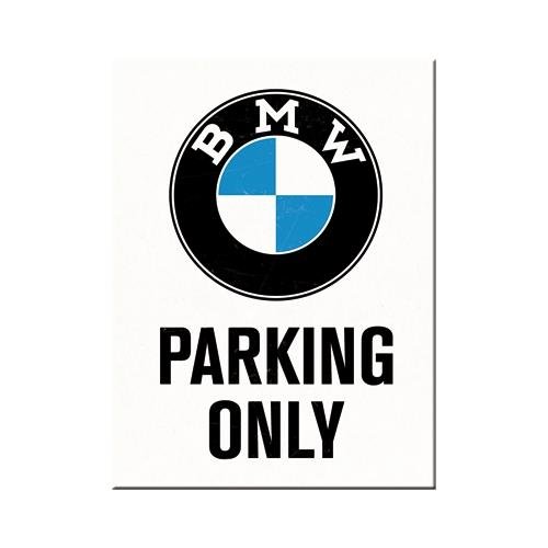 Nostalgic-Art 14323, BMW  parking Only White Magnet, 8 x 6 cm 14323