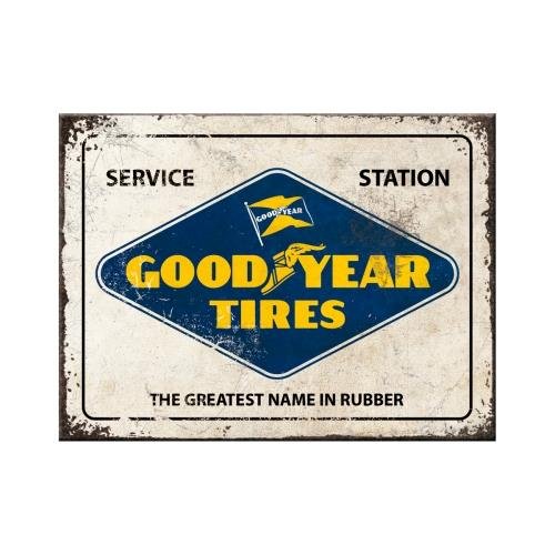 Art Nostalgic 14370 Goodyear logo White | retro Magnet | Magnes na lodówkę | Vintage | 6 x 8 cm 14370