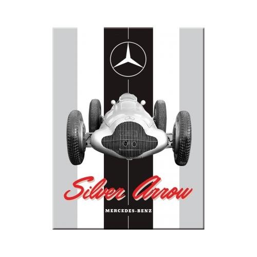 Art Nostalgic 14374 Mercedes-Benz Silver Arrow | retro Magnet | Magnes na lodówkę | Vintage | 6 x 8 cm