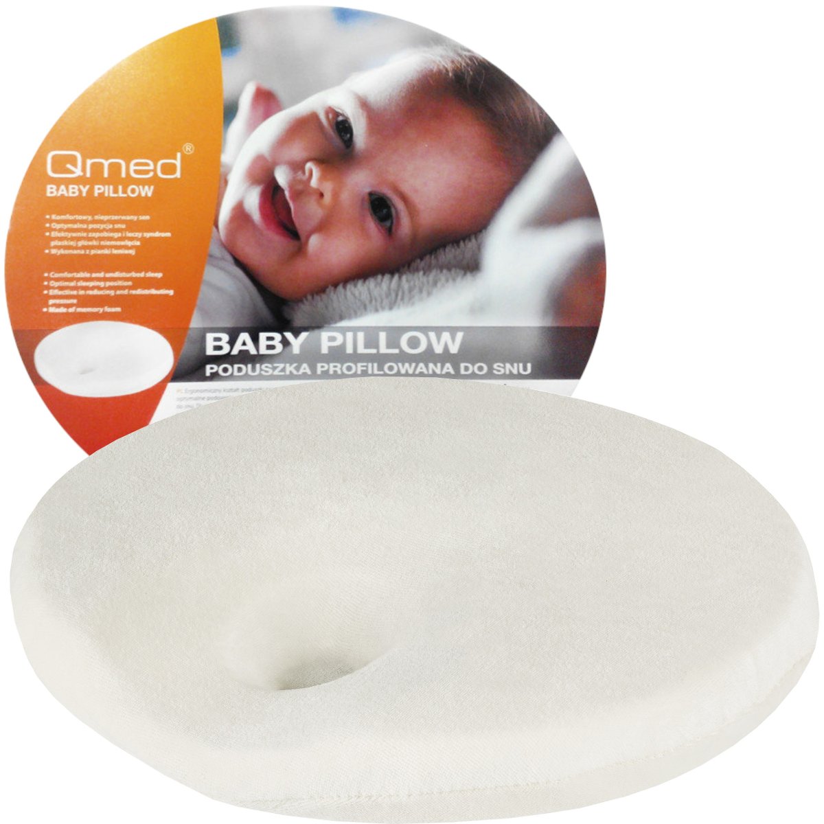 Qmed CERTYFIKOWANA poduszka dla niemowląt - profilowana - ergonomiczna Qmed (baby pillow)