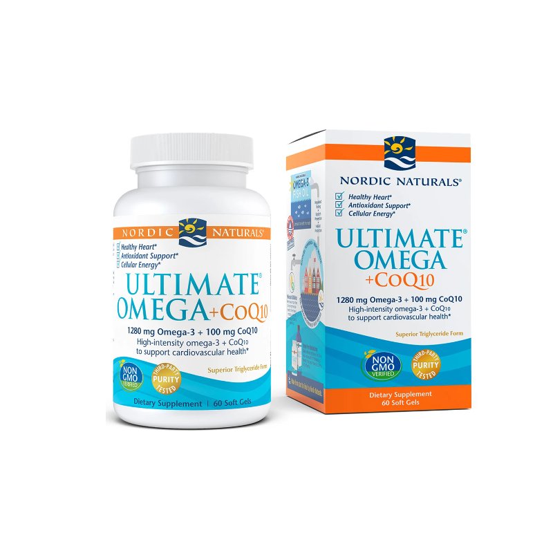 Ultimate Nordic Naturals Omega + CoQ10 (60 kaps) Nordic Naturals 6CA5-626D7