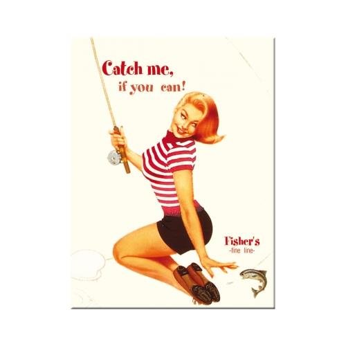 Art Nostalgic 14015 Pin Up Catch me IF you can, magnes, 8 x 6 cm 14015